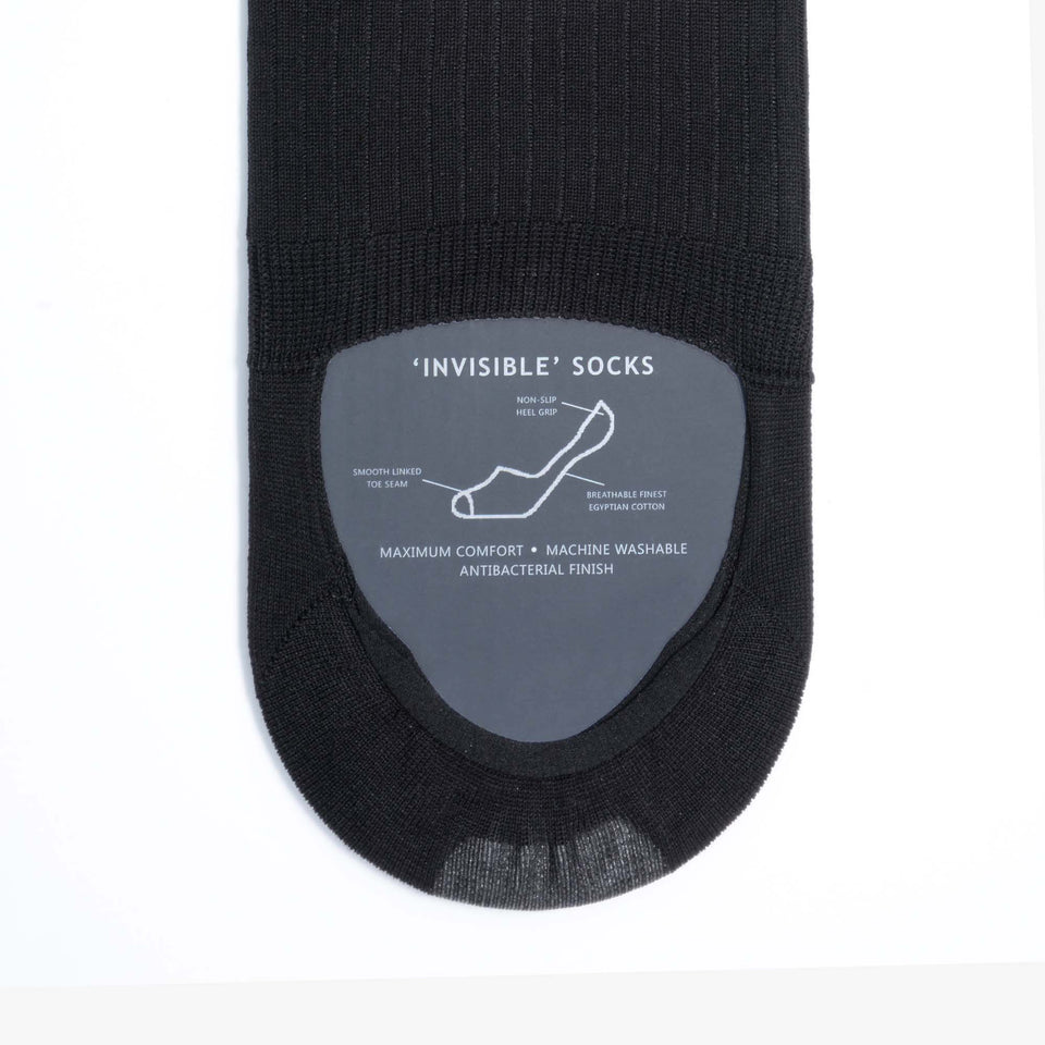 Invisible Cotton Black Socks